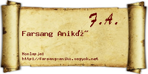 Farsang Anikó névjegykártya