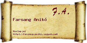 Farsang Anikó névjegykártya